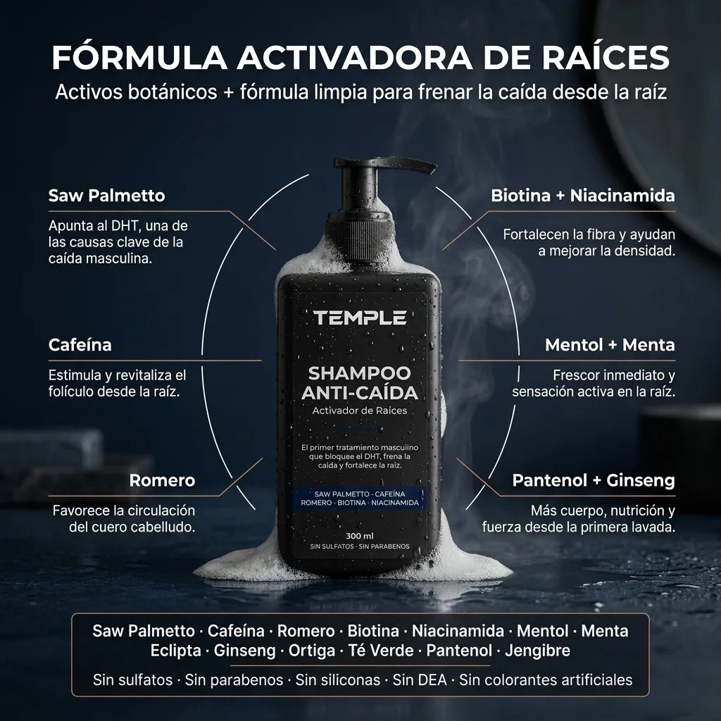 Shampoo Anti-Caída · Activador de Raíces