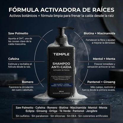 Shampoo Anti-Caída · Activador de Raíces